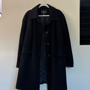 Women’s London Fog 2X Bkack Wool Lined Dress Coat
